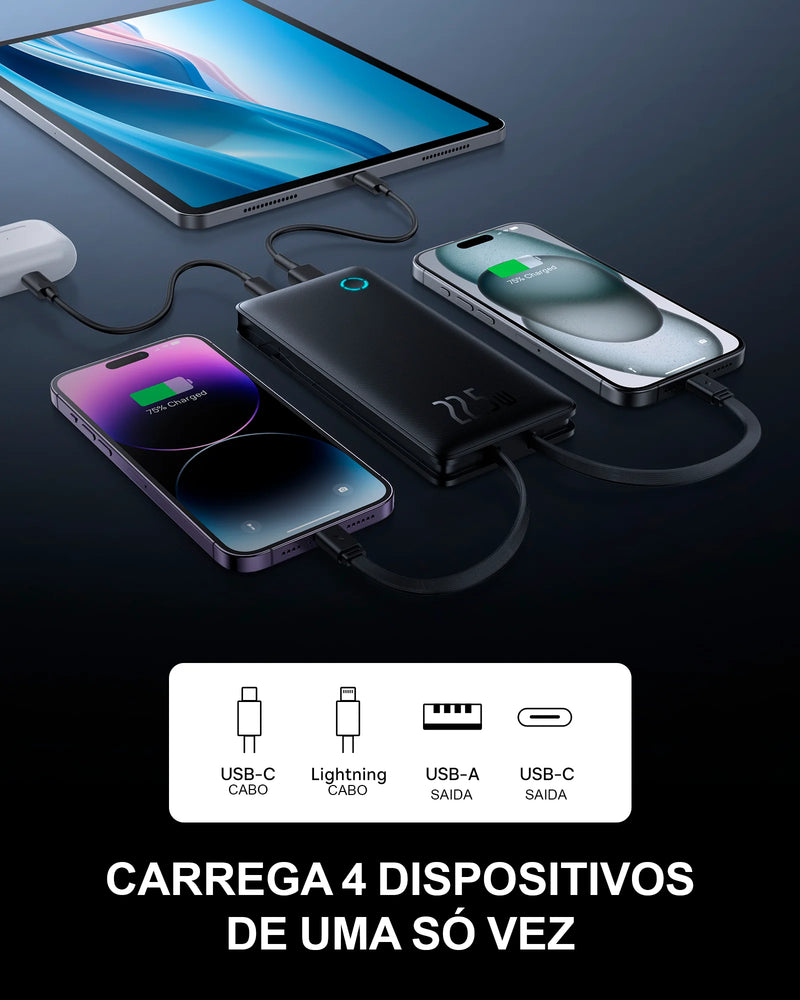 Power Bank Baseus Airpow Lite 10000mAh – Carregamento Rápido 22.5W