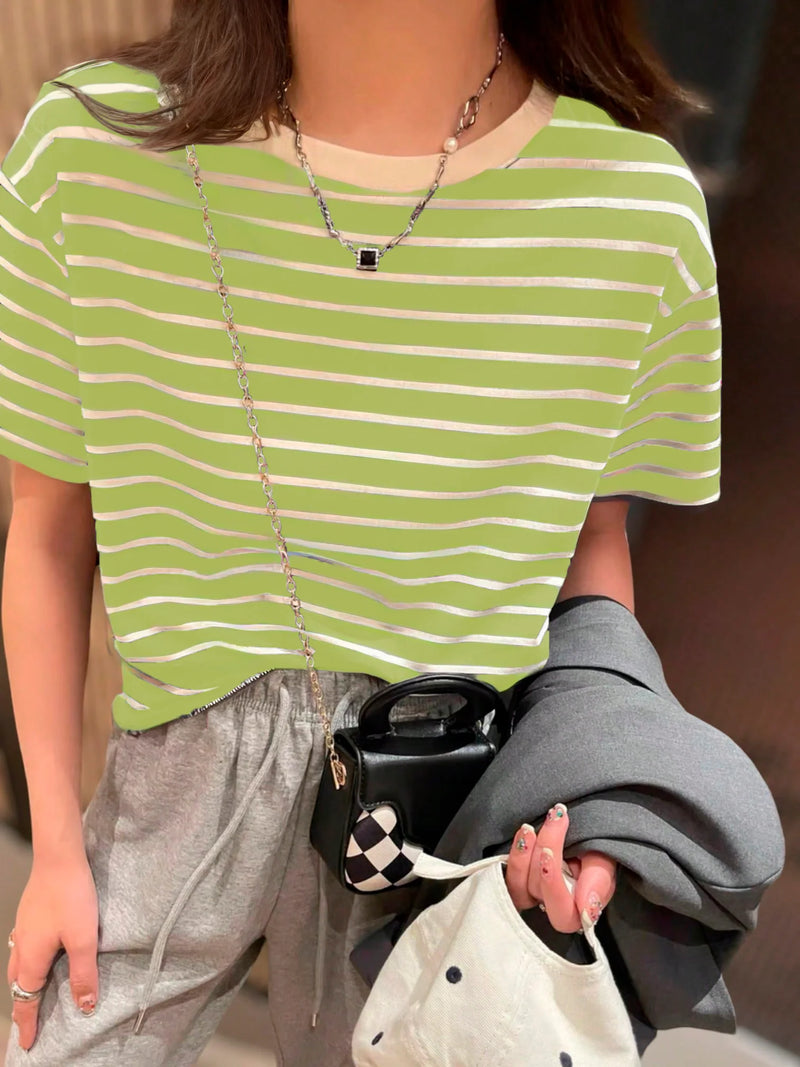Blusa Basica Listrada Feminina