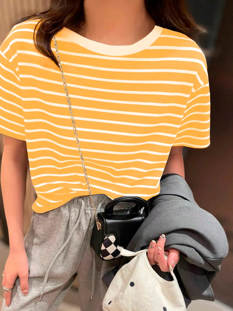 Blusa Basica Listrada Feminina