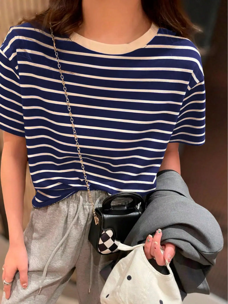 Blusa Basica Listrada Feminina
